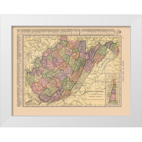 West Virginia - Hammond 1910 White Modern Wood Framed Art Print by Hammond