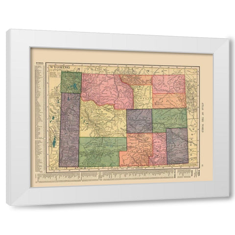 Wyoming - Hammond 1910 White Modern Wood Framed Art Print by Hammond