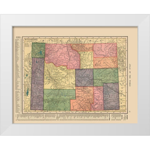 Wyoming - Hammond 1910 White Modern Wood Framed Art Print by Hammond