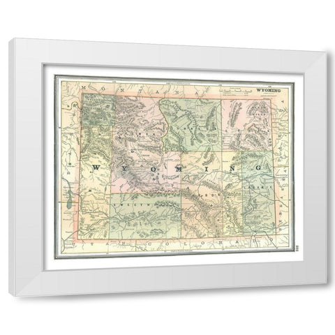 Wyoming - Johnson 1888 White Modern Wood Framed Art Print by Johnson