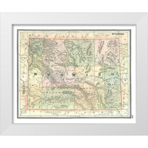 Wyoming - Johnson 1888 White Modern Wood Framed Art Print by Johnson