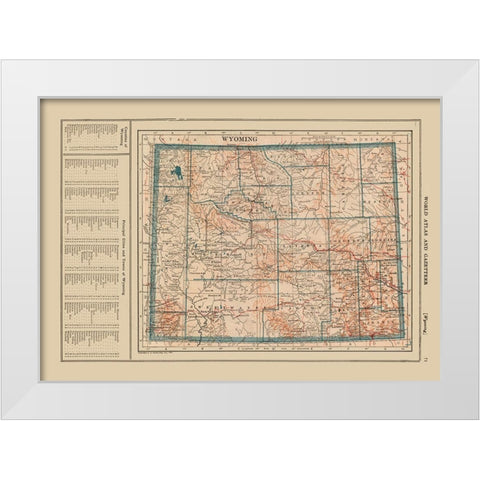 Wyoming - Poates 1921 White Modern Wood Framed Art Print by Poates