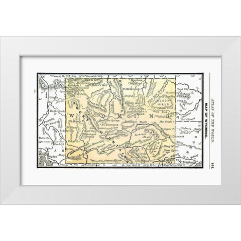 Wyoming - Alden 1886 White Modern Wood Framed Art Print by Alden