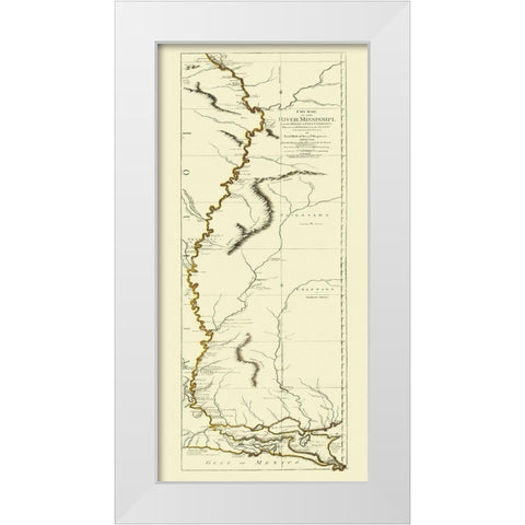Mississippi River, Louisiana - 1775 White Modern Wood Framed Art Print by Sayer