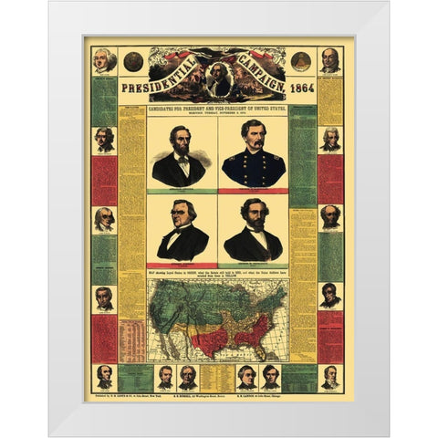 Presidential Campaign - Lloyd 1864 White Modern Wood Framed Art Print by Lloyd