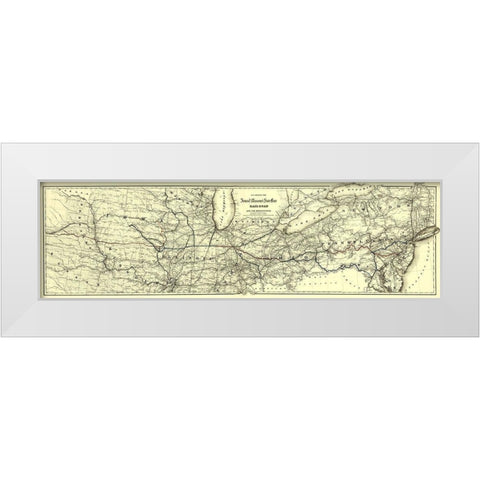 Iowa and Missouri State Line Railroad 1868 White Modern Wood Framed Art Print by Colton