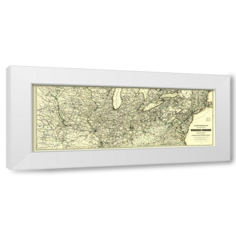 United States Railroads, North of 37th Parallel White Modern Wood Framed Art Print by Colton