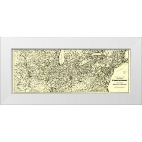 United States Railroads, North of 37th Parallel White Modern Wood Framed Art Print by Colton