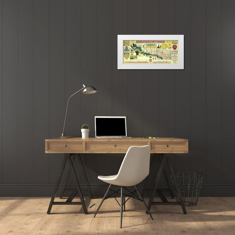 Custer Battlefield Highway - Mulford 1925 White Modern Wood Framed Art Print by Mulford