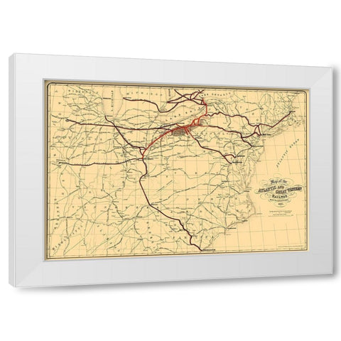 Atlantic and Great Western Railway - Bihan 1866 White Modern Wood Framed Art Print by Bihan
