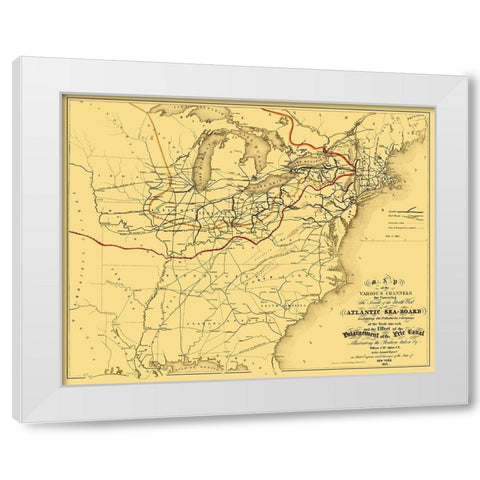 Atlantic Seaboard Trade Routes - Alpine 1853 White Modern Wood Framed Art Print by Alpine