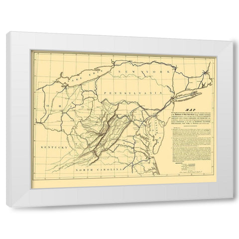 Baltimore and Ohio Railroad - Colton 1840 White Modern Wood Framed Art Print by Colton