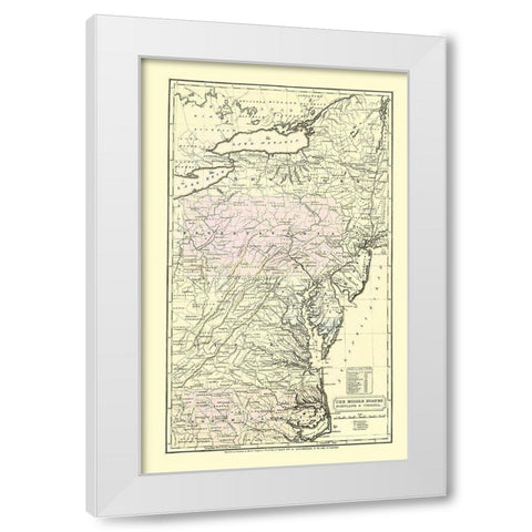 Eastern United States - Huntington 1830 White Modern Wood Framed Art Print by Huntington