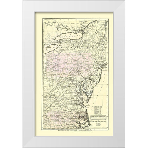Eastern United States - Huntington 1830 White Modern Wood Framed Art Print by Huntington