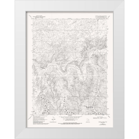 Asphalt Wash Utah Quad - USGS 1968 White Modern Wood Framed Art Print by USGS
