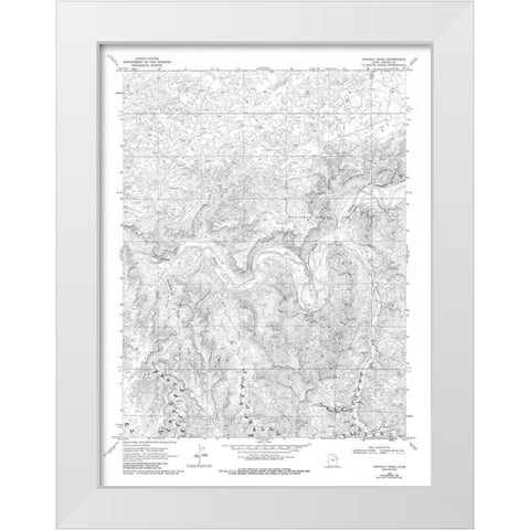 Asphalt Wash Utah Quad - USGS 1968 White Modern Wood Framed Art Print by USGS