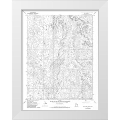 Buck Camp Canyon Utah Quad - USGS 1968 White Modern Wood Framed Art Print by USGS