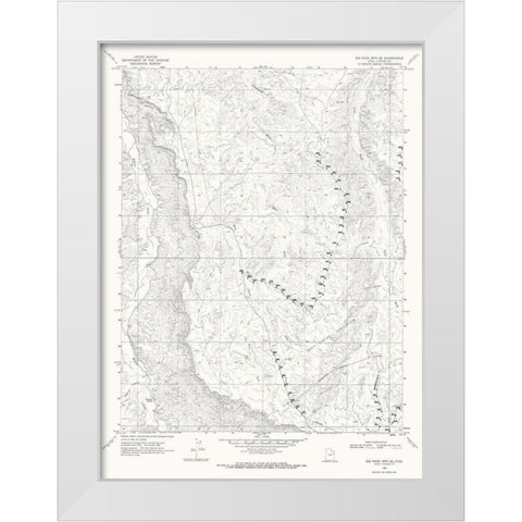 Big Pack Mountain Utah Quad - USGS 1968 White Modern Wood Framed Art Print by USGS