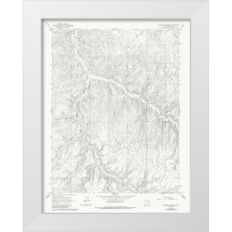 Cooper Canyon Utah Quad - USGS 1966 White Modern Wood Framed Art Print by USGS