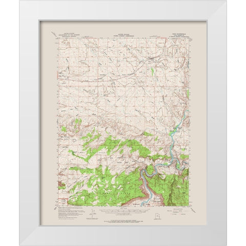 Cisco Utah Quad - USGS 1958 White Modern Wood Framed Art Print by USGS