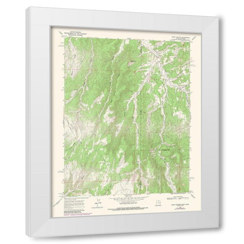 Davis Canyon Utah Quad - USGS 1966 White Modern Wood Framed Art Print by USGS
