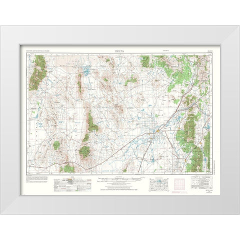 Delta Utah Quad - USGS 1953 White Modern Wood Framed Art Print by USGS
