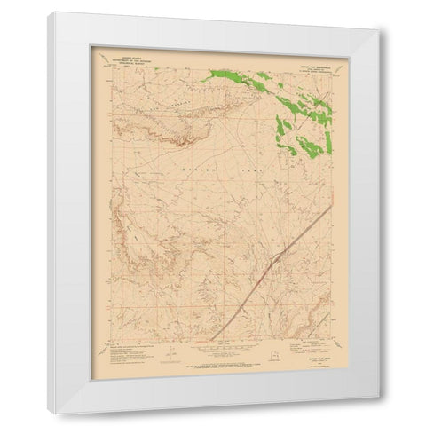 Danish Flat Utah Quad - USGS 1970 White Modern Wood Framed Art Print by USGS