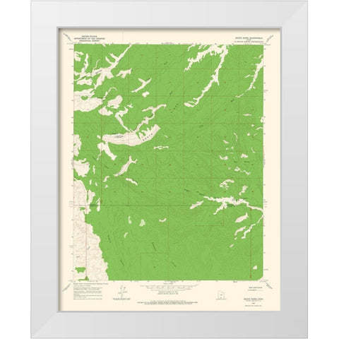 Death Ridge Utah Quad - USGS 1964 White Modern Wood Framed Art Print by USGS