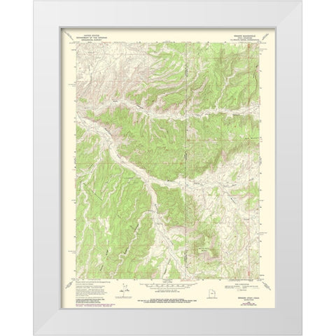 Dragon Utah Quad - USGS 1968 White Modern Wood Framed Art Print by USGS
