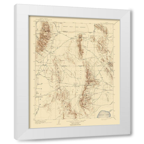 Fish Springs Utah Quad - USGS 1910 White Modern Wood Framed Art Print by USGS