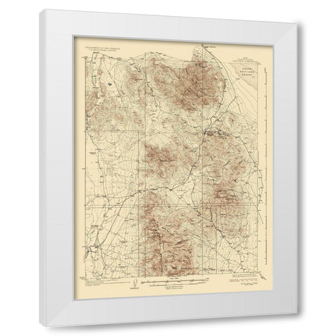 Gold Hill Utah Quad - USGS 1928 White Modern Wood Framed Art Print by USGS
