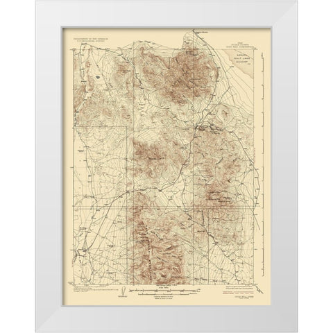 Gold Hill Utah Quad - USGS 1928 White Modern Wood Framed Art Print by USGS