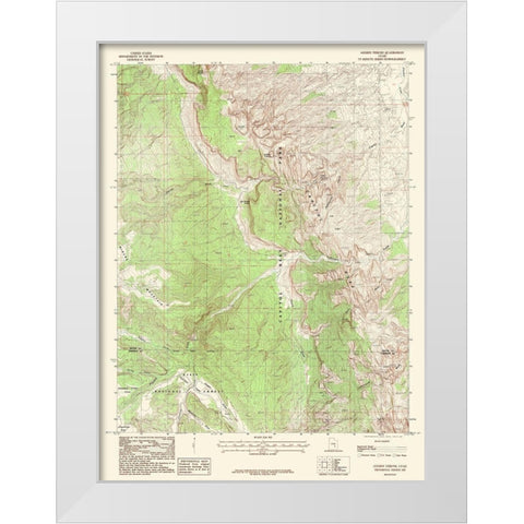 Golden Throne Utah Quad - USGS 1987 White Modern Wood Framed Art Print by USGS