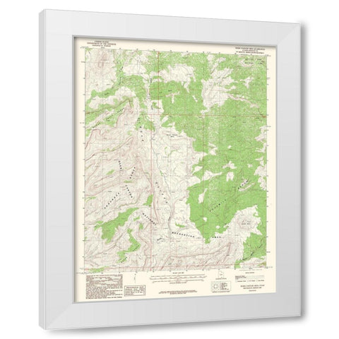 Horse Pasture Mesa Utah Quad - USGS 1987 White Modern Wood Framed Art Print by USGS