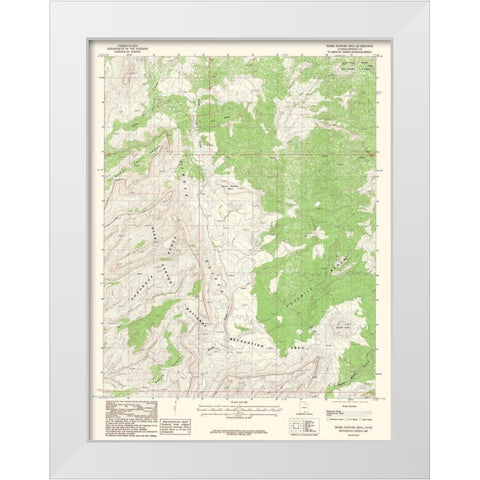 Horse Pasture Mesa Utah Quad - USGS 1987 White Modern Wood Framed Art Print by USGS