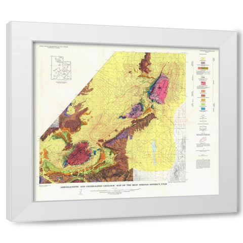 Iron Springs District Utah - USGS 1944 White Modern Wood Framed Art Print by USGS