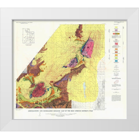 Iron Springs District Utah - USGS 1944 White Modern Wood Framed Art Print by USGS