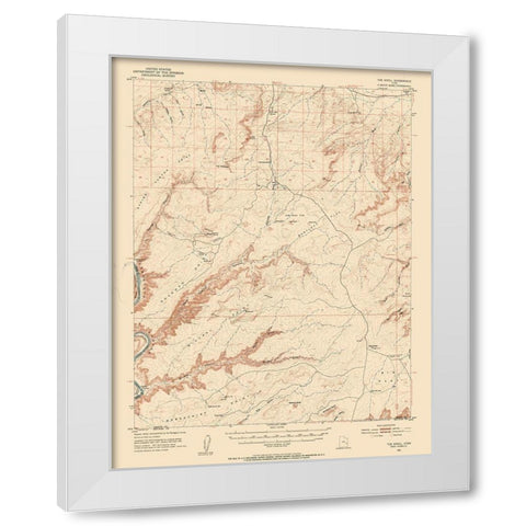 Knoll Utah Quad - USGS 1954 White Modern Wood Framed Art Print by USGS