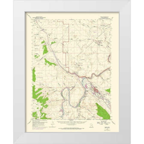 Moab Utah Quad - USGS 1959 White Modern Wood Framed Art Print by USGS
