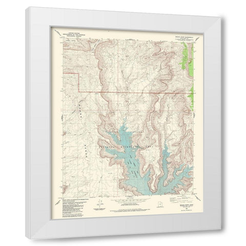 Mazuki Point Utah Quad - USGS 1985 White Modern Wood Framed Art Print by USGS