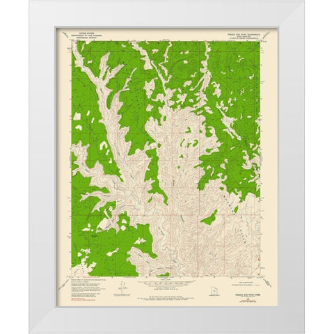 Needle Eye Point Utah Quad - USGS 1968 White Modern Wood Framed Art Print by USGS