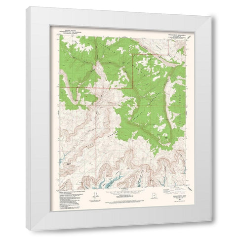 Navajo Point Utah Quad - USGS 1985 White Modern Wood Framed Art Print by USGS