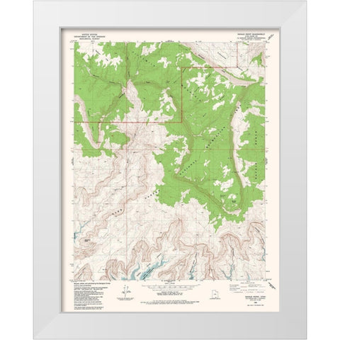 Navajo Point Utah Quad - USGS 1985 White Modern Wood Framed Art Print by USGS