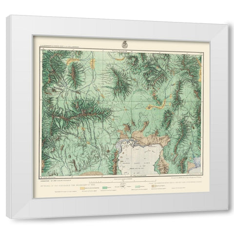Utah North West, Idaho South East - US Army 1877 White Modern Wood Framed Art Print by US Army