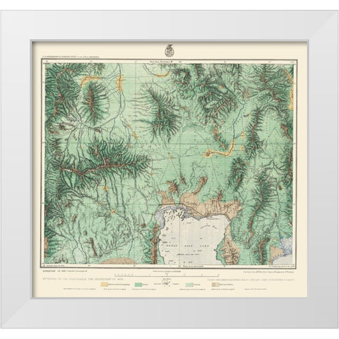 Utah North West, Idaho South East - US Army 1877 White Modern Wood Framed Art Print by US Army