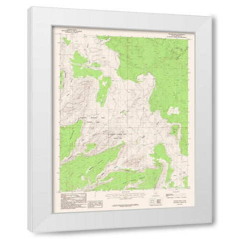 Pioneer Mesa Utah Quad - USGS 1987 White Modern Wood Framed Art Print by USGS