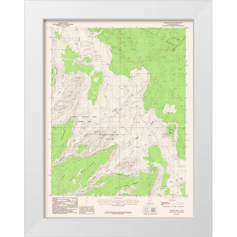 Pioneer Mesa Utah Quad - USGS 1987 White Modern Wood Framed Art Print by USGS