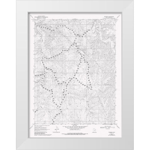 Rainbow Utah Quad - USGS 1968 White Modern Wood Framed Art Print by USGS