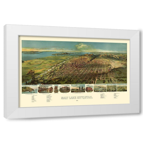 Salt Lake City Utah - American Pub Co 1891 White Modern Wood Framed Art Print by American Pub Co
