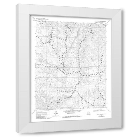South East Archy Bench Utah Quad - USGS 1968 White Modern Wood Framed Art Print by USGS